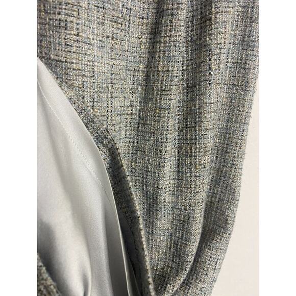 St John Dress 8 Sleeveless Tweed Knit Silk Lined Sheath Linen Blend Back Zip - Picture 6 of 8